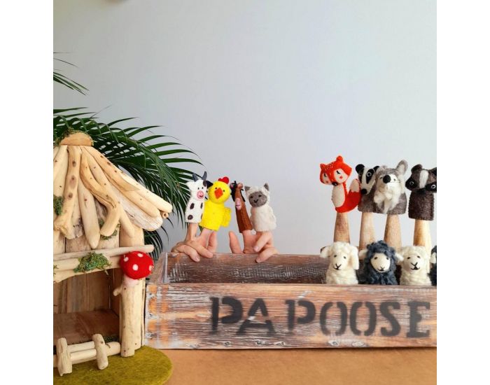 PAPOOSE TOYS Marionnettes � Doigts en Laine Feutr�e - Ferme - D�s 3 ans (5)