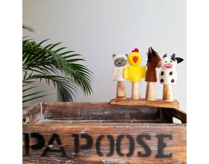 PAPOOSE TOYS Marionnettes � Doigts en Laine Feutr�e - Ferme - D�s 3 ans (7)