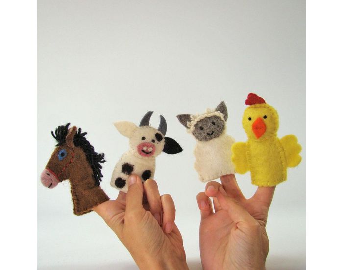 PAPOOSE TOYS Marionnettes � Doigts en Laine Feutr�e - Ferme - D�s 3 ans (8)