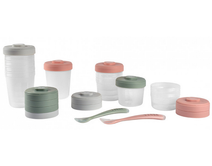 BEABA Pack Premier Repas 12 Portions et 2 Cuillres - Eucalyptus (1)