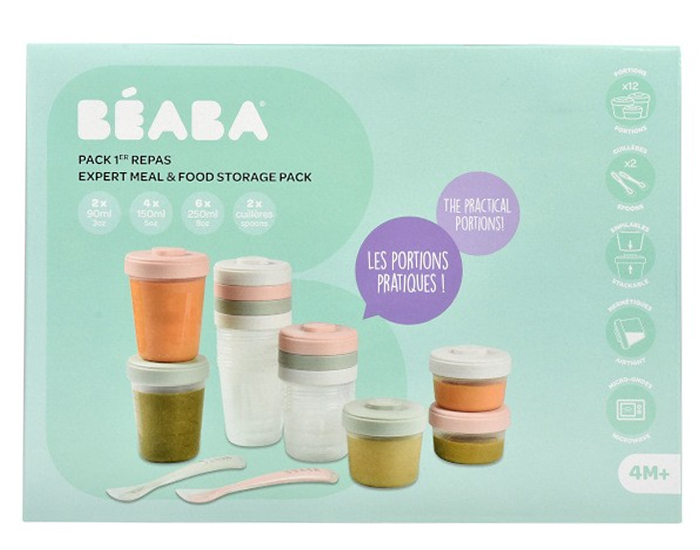 BEABA Pack Premier Repas 12 Portions et 2 Cuillres - Eucalyptus (4)