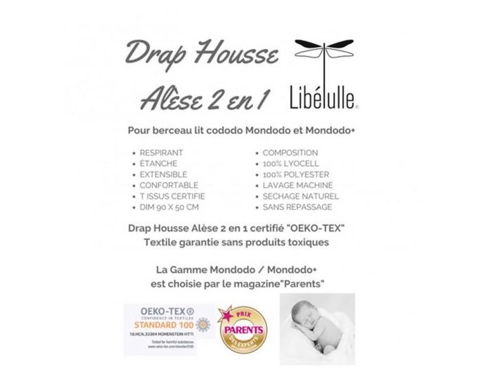 SEVIRA KIDS Drap Housse Al�se 2 en 1 - Berceau Mondodo / Mondodo + (2)