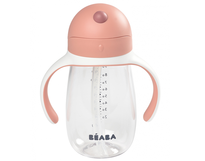 BEABA Tasse Paille Rose - Ds 8 mois - 300 ml (1)