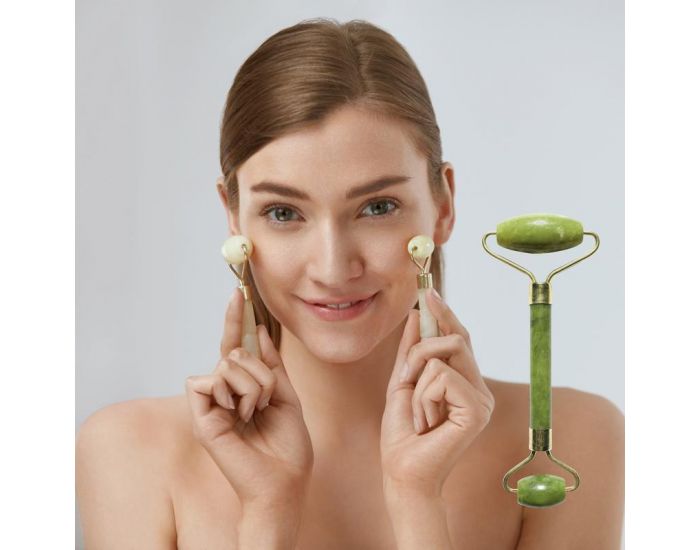 SUN AND SIA Masseurs Visage - Pierre de Jade - Blanc - Lot de 2 (1)