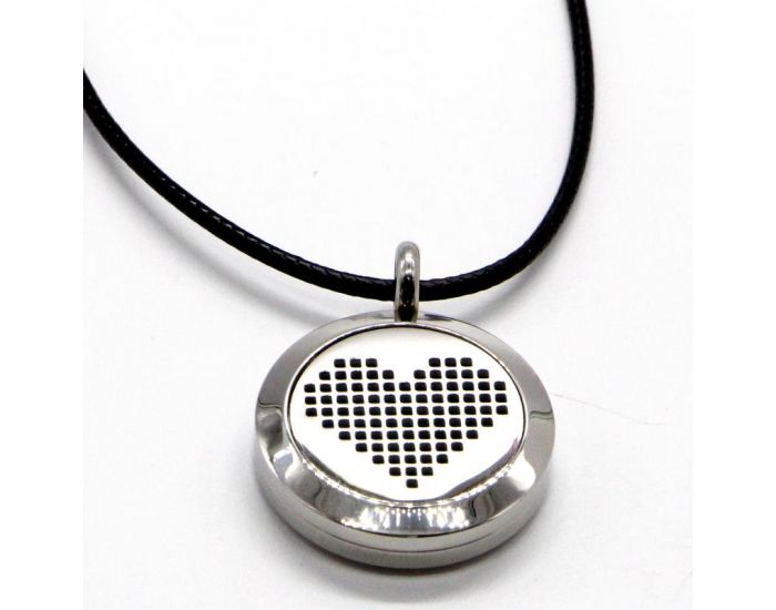 SUN AND SIA Collier d'Aromath�rapie - Coeur Pixel (3)