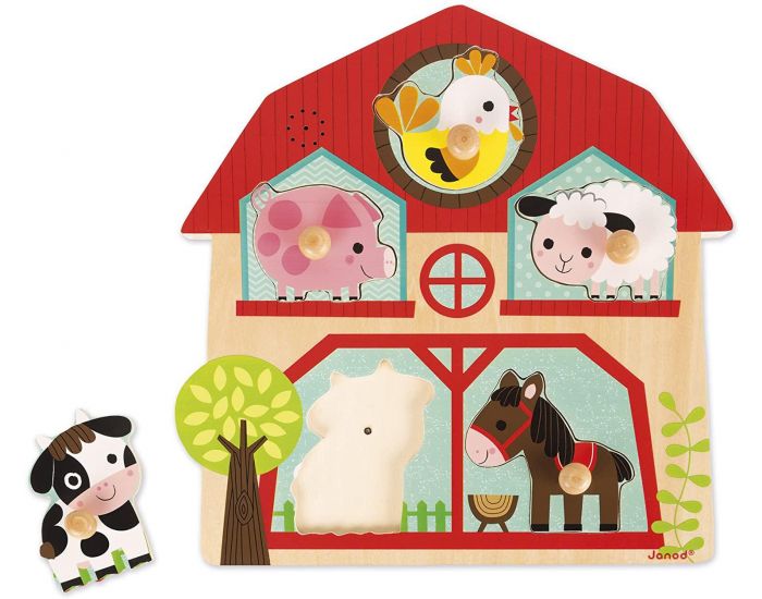 JANOD Puzzle Sonore Les Copains de la Ferme - D�s 1 an (1)