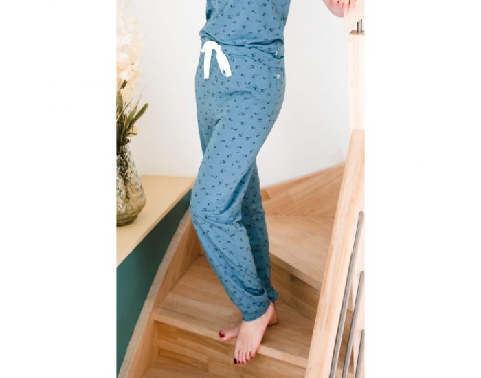KADOLIS Pantalon de Pyjama Femme en Coton Bio et Tencel Sonora Chambray (7)