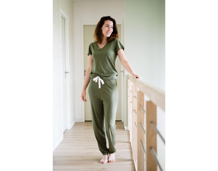 KADOLIS Haut de Pyjama Femme en Coton Bio et Tencel Sonora Bleu Nuit (17)