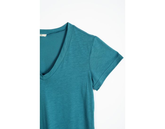 KADOLIS Haut de Pyjama Femme en Coton Bio et Tencel Sonora Bleu Nuit (4)