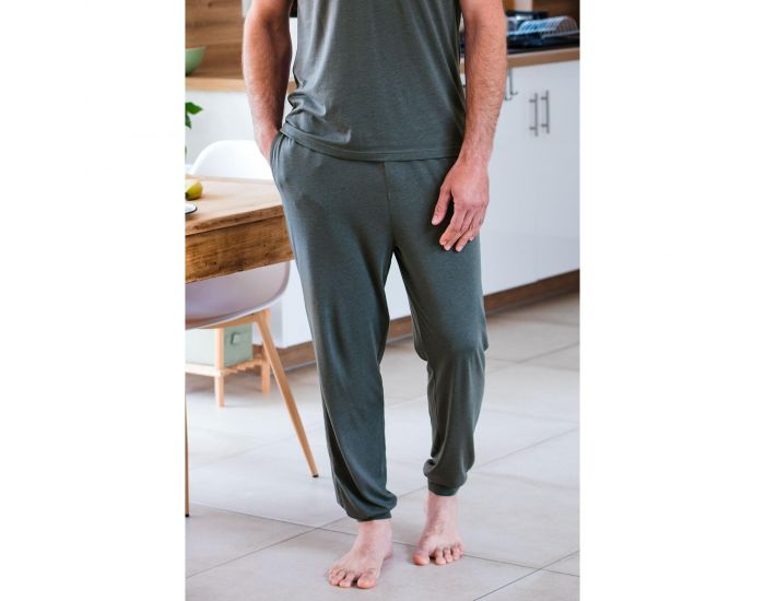KADOLIS Pantalon de Pyjama Homme en Coton Bio et Tencel Sonora - Gris (12)
