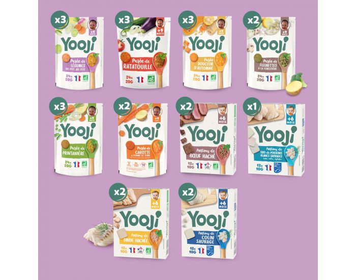 YOOJI 3 mois de pur�es bio en portions surgel�es - D�s 9 mois (1)