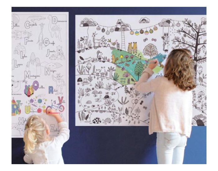 LABEL'TOUR CREATIONS Poster � Colorier - For�t Enchant�e XL - D�s 3 ans (1)