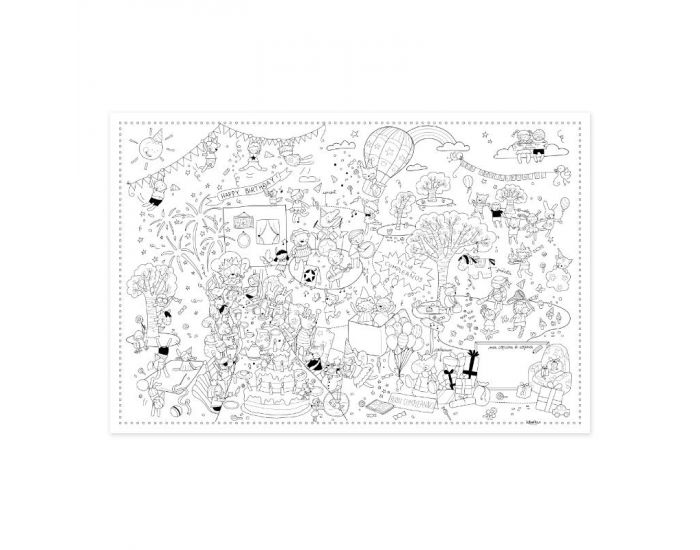 LABEL'TOUR CREATIONS Poster � Colorier Anniversaire XL - D�s 3 ans (1)