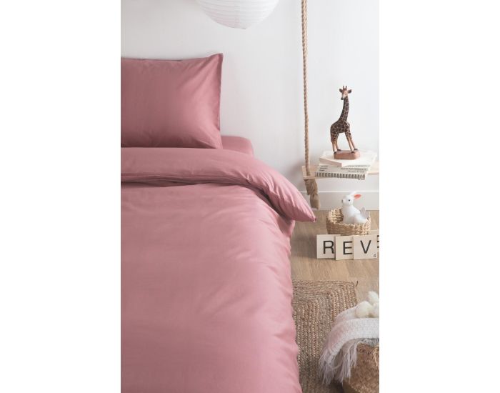 KADOLIS Taie d'Oreiller 100% Coton Bio - Bois de Rose (1)