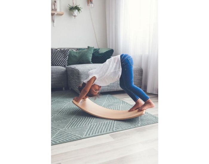 WOBBEL Planche d'Equilibre Starter en Bois et Feutre Forest  (1)