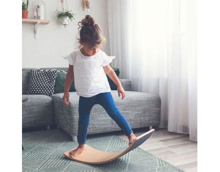 WOBBEL Planche d'Equilibre Starter en Bois et Feutre Forest  (6)