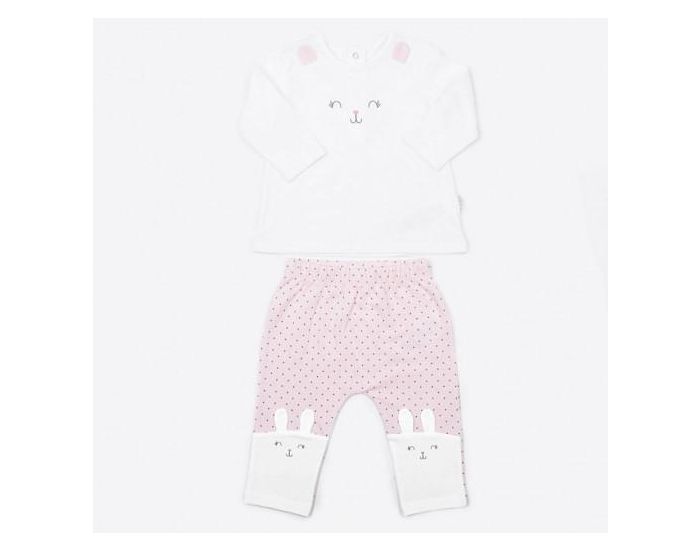 SEVIRA KIDS Pyjama B�b� 2 Pi�ces Coton Bio - Lapin Rose (1)