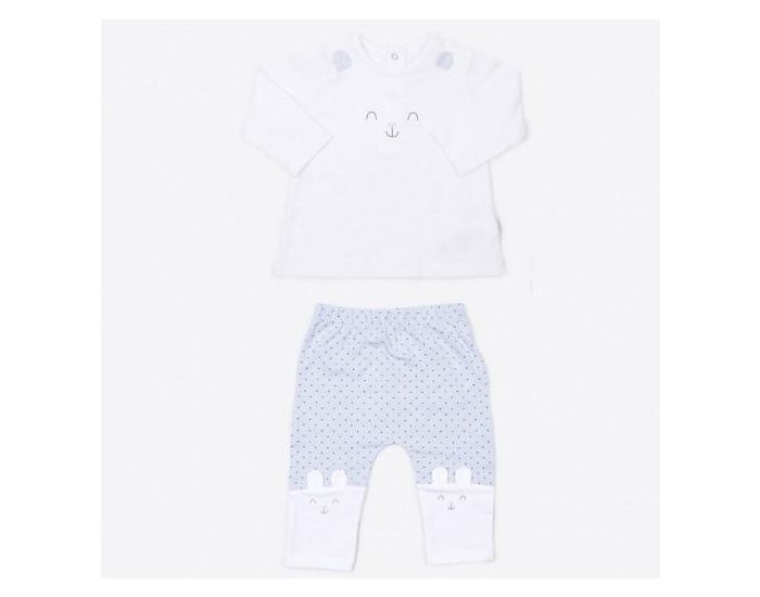 SEVIRA KIDS Pyjama B�b� 2 Pi�ces Coton Bio - Lapin Bleu (1)