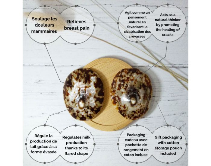 IRREVERSIBLE Coquillages D'Allaitement Mammaire - Lot de 2 (6)