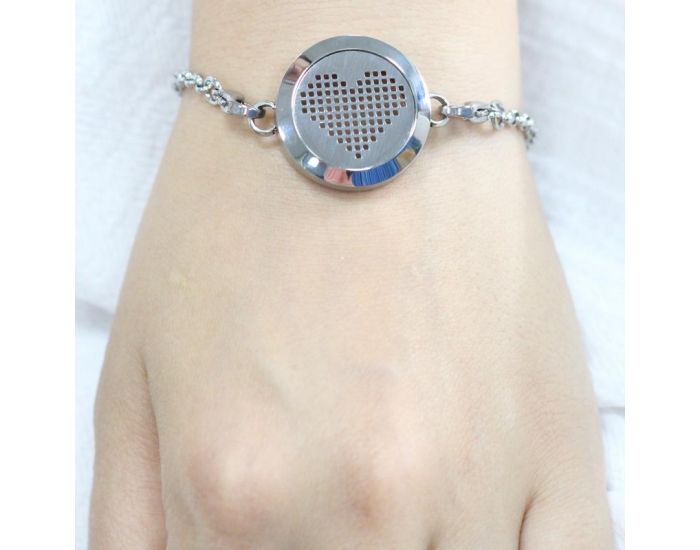 Bracelet d'Aromathrapie Coeur Pixel (1)