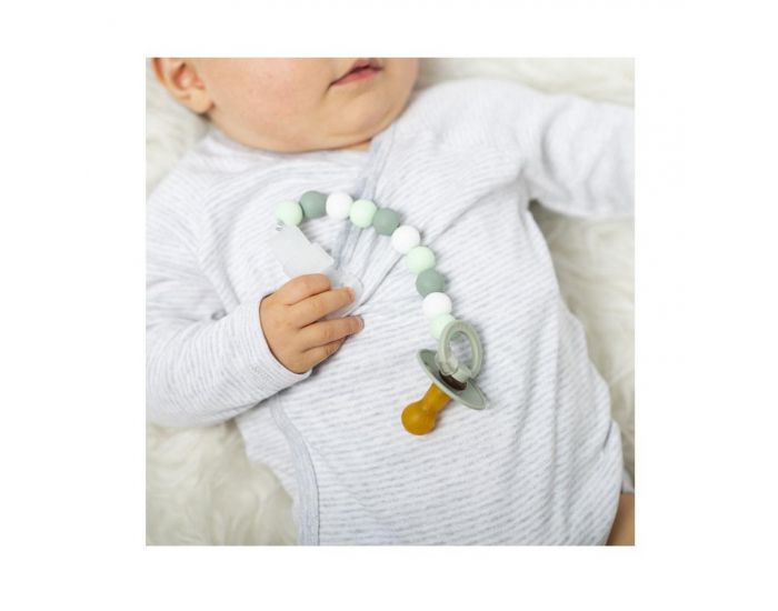 NATTOU Attache T�tine en Silicone - Menthe - Blanc - D�s 12 mois  (1)