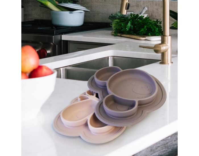 KUSHIES Assiette en Silicone Papillon Rose  (1)