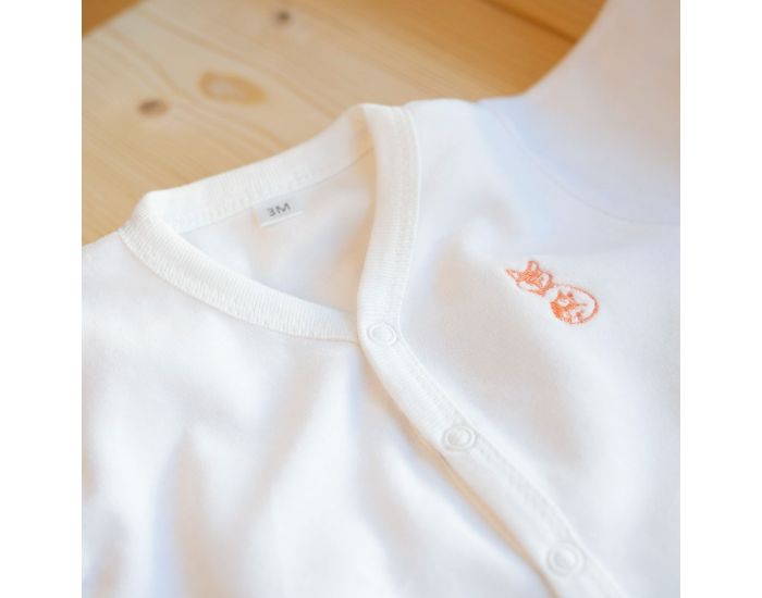 FRENCH POUPON Pyjama Velours En Coton Bio - Blanc (1)