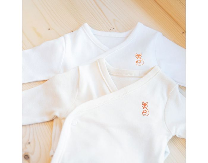 FRENCH POUPON Body Naissance En Coton Bio - Manches Longues -  Ecru - 1 Mois  (1)