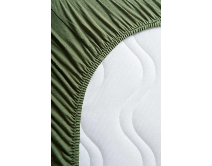 KADOLIS Drap Housse Coton Bio - Enfant Kaki (2)