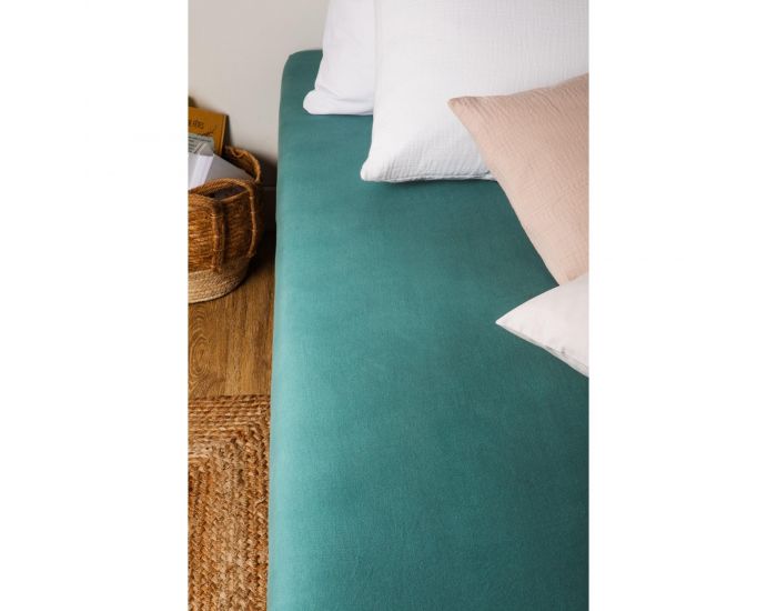 KADOLIS Drap Housse Coton Bio - Enfant Kaki (101)