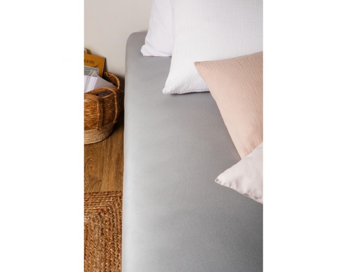 KADOLIS Drap Housse Coton Bio - Enfant Kaki (104)