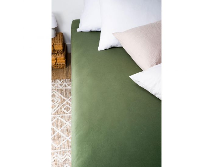 KADOLIS Drap Housse Coton Bio - Enfant Kaki (5)