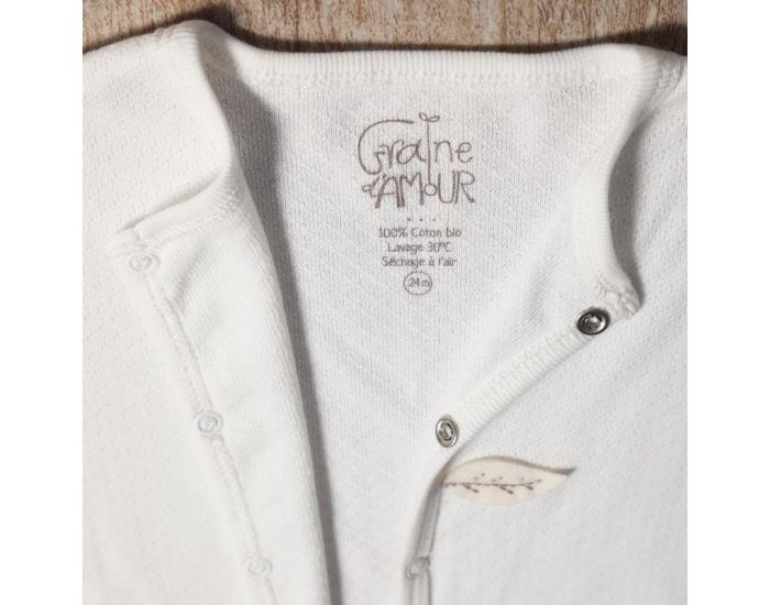 GRAINE D'AMOUR Pyjama Sans Pieds - Maille Ajour�e En Coton Bio - Ecru (2)