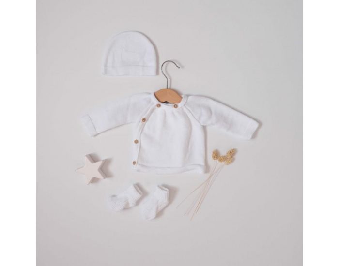LA MANUFACTURE DE LAYETTE Ensemble 3 Pices En Coton Bio - Blanc (7)