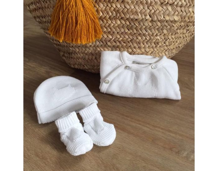 LA MANUFACTURE DE LAYETTE Ensemble 3 Pices En Coton Bio - Blanc (8)