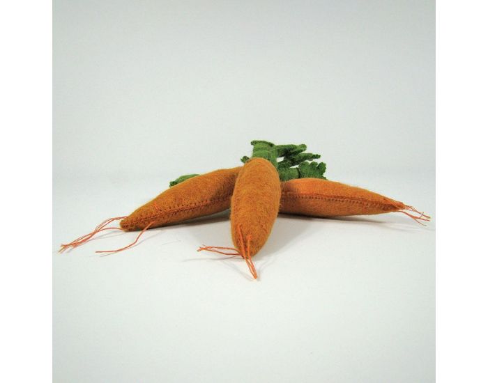 PAPOOSE TOYS Lgumes en laine feutre - 3 carottes - Ds 3 ans (4)