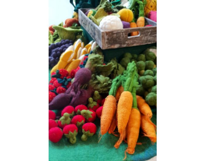 PAPOOSE TOYS Lgumes en laine feutre - 3 carottes - Ds 3 ans (6)