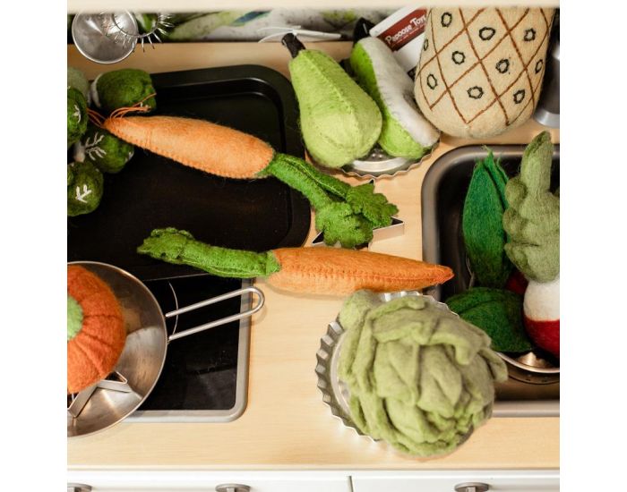 PAPOOSE TOYS L�gumes en laine feutr�e - 3 carottes - D�s 3 ans (3)