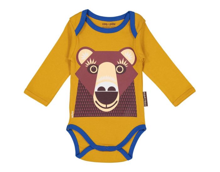 COQ EN P�TE Set Body et Bavoir en Coton Bio - Ours Brun (1)