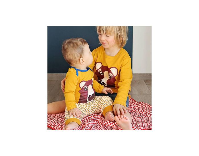 COQ EN P�TE Set Body et Bavoir en Coton Bio - Ours Brun (3)