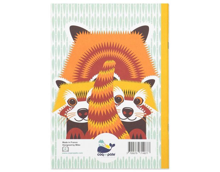 COQ EN P�TE Cahier A5 - Panda Roux Bleu (2)