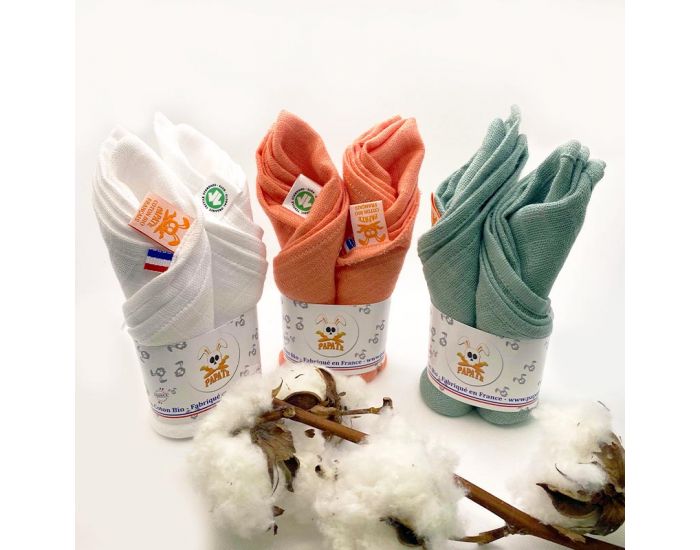 PAPATE Lot de 2 Langes en Coton Bio - Electric Summer - 50 x 50 cm (5)