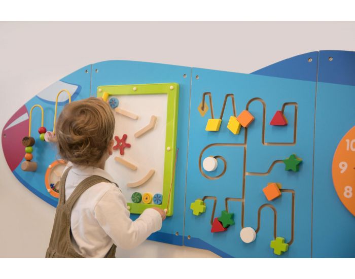 VIGA TOYS Panneau d'activit�s mural Avion - D�s 12 mois (1)
