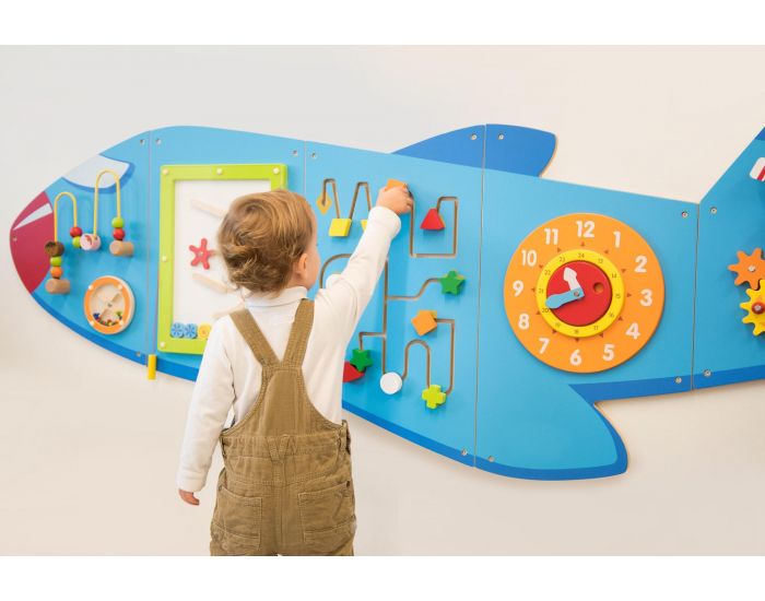 VIGA TOYS Panneau d'activits mural Avion - Ds 12 mois (2)