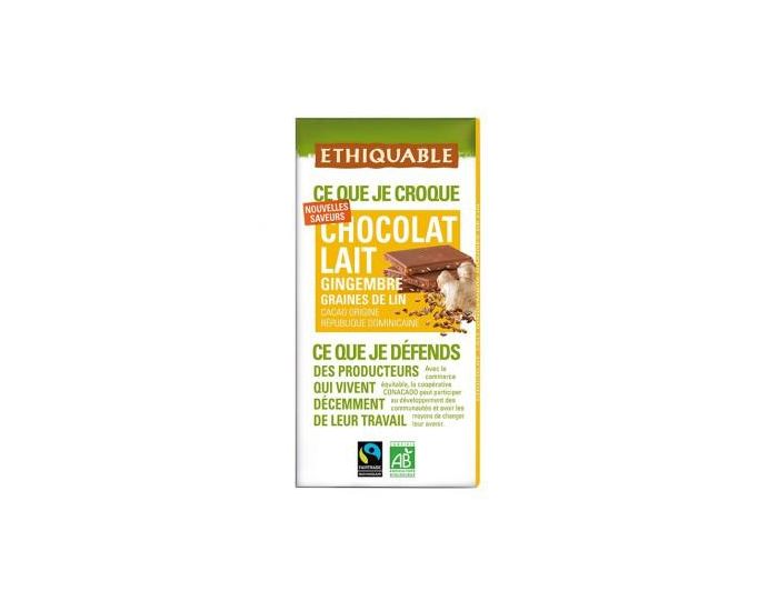 ETHIQUABLE Chocolat Lait Gingembre Graines de Lin Bio & Equitable - 100  (4)