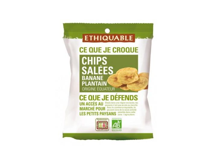 ETHIQUABLE Chips Sales Banane Plantain Bio & Equitable - 85 g (2)
