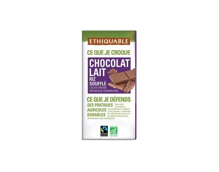 ETHIQUABLE Chocolat Lait Riz Souffl Bio & Equitable - 100 g (2)