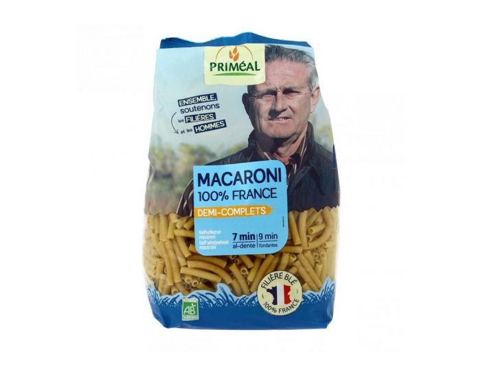 PRIMEAL Macaroni Demi-Complets Bio - 500 g (1)