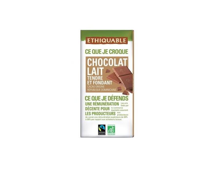 ETHIQUABLE Chocolat Lait Nature Bio & Equitable - 100 g (2)