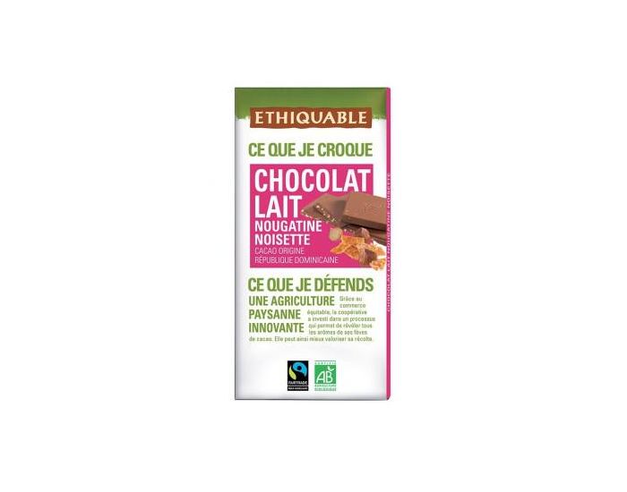 ETHIQUABLE Chocolat Lait Nougatine Noisette Bio & Equitable - 100 g (4)